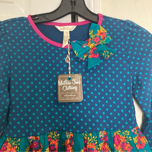 Matilda Jane Moments With You Merry Merry Christmas Dress Girls Floral Size 10 - Picture 4 of 16